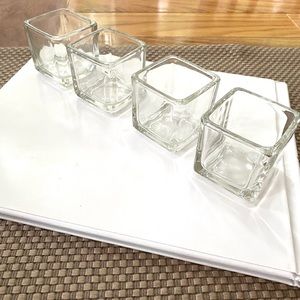 Set of 4 square glass multi purpose holders